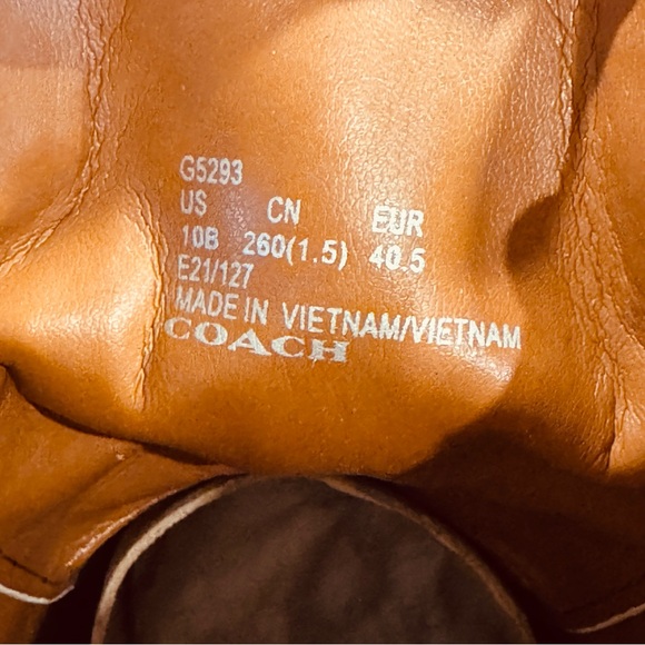 Coach Lorimer Leather Chalk Combat Lace Up Lug Boots NEW! Size 10 B - Picture 8 of 8